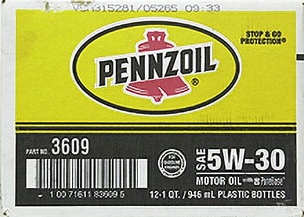 Pennzoil 5W-30 Motor Oil (12-pack / 1-quart Bottles)