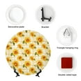 thumbnail image 4 of Daiia Light Yellow Plaid Sunflower Printed Pattern Ceramic Plate Dinner Plates Bone China Decorative Plates with Display Stand Art Ceramic Ornaments for Wall Hanging Decoration-6in, 4 of 6