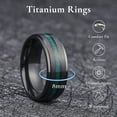 thumbnail image 3 of King Will Men's Titanium Wedding Band- 8mm Black Matte Brushed Finish with Green Maple Wood Inlay, Durable Wooden Wedding Ring Comfort Fit Size 10, 3 of 7