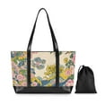 thumbnail image 7 of FORMRS Canvas Laptop Tote Bag for Women with 15.6" Computer Compartments Shoulder Handbag, Pink Floral Wave, 7 of 7