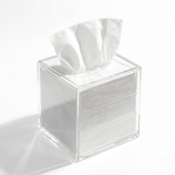 Acrylic Tissue Box Cover,5.4x5.4'' Square Tissue Box Cover,Clear Tissue Box Holder,Tissue Box for Home, Office, Restaurant - Send Goods from Local Warehouse，5.1 x 5.1 in Clear