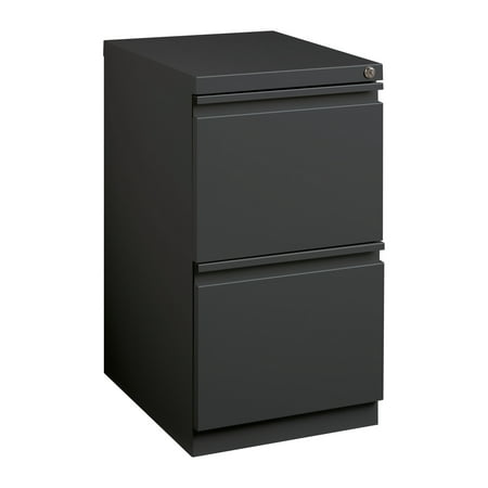UPC: 0029404193286 | Hirsh 20  Deep Mobile Pedestal File Cabinet 2 Drawer File-File  Letter Width  Charcoal