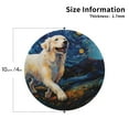 thumbnail image 2 of Picia Vintage Starry Sky Labrador A Printed Leather Coasters for Drinks, 4" Drink Coasters Set of 4 for Tabletop Protection, Handmade Luxurious Home Décor and Housewarming Gift -Round Shape, 2 of 6