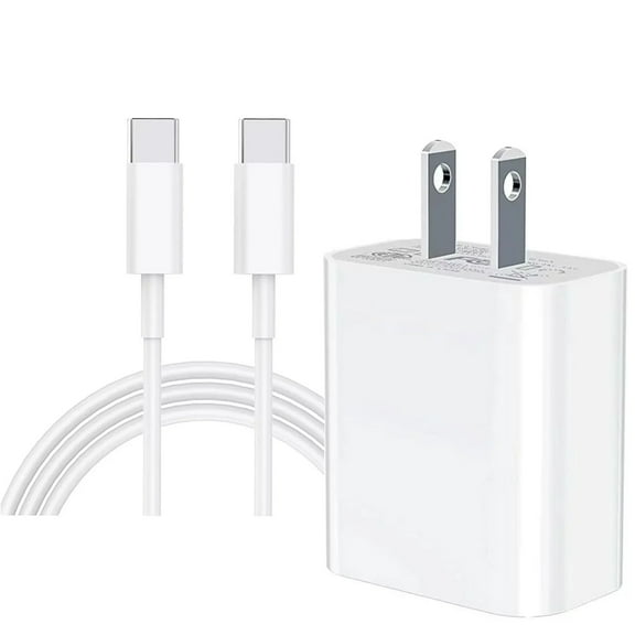 20W USB C Power iPad Charger Delivery Wall Charger, type c charger PD Fast Charging with 6ft Type C to Type C Cable Compatible with iPad Pro, iPhone 15/15 pro/max, MacBook, White