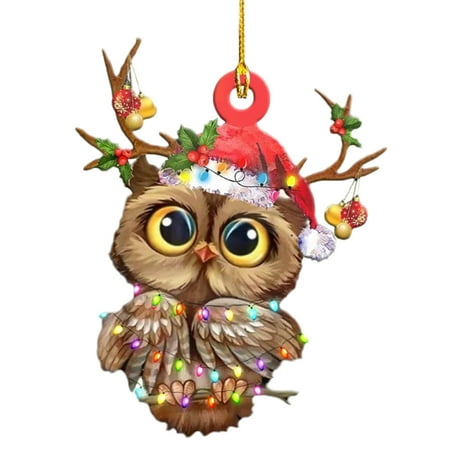 

Buying A Home Ornament 1PCS CHristmas Flat Haning Ornament Christmas Tree Car Rear View Pendant Craft Collection