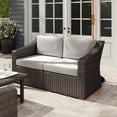 thumbnail image 5 of Martha Stewart Indoor-Outdoor Modular Patio Loveseat in Brown Rattan Wicker with Tan All-Weather Cushions, 5 of 11