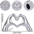 thumbnail image 2 of CATPAN Silver Heart Hand Decorative Sculpture, Room Home Decor Aesthetics for Office, Living Room, Coffee Table, Dining Table, Center Entrance, entryway, TV Stand, Tabletop Decorations., 2 of 14