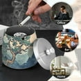 thumbnail image 4 of Yayeee Ashtray with Lid for Cigarette Smokeless Stainless Steel Home Ash Holder, Tree in The Mountains, 4 of 7