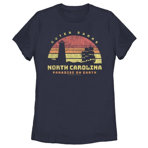 Women's Outer Banks North Carolina Graphic Tee Navy Blue Large
