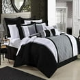thumbnail image 1 of Chic Home 8-Piece Embroidery Comforter Set, Queen, Livingston Black, 1 of 5