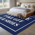 thumbnail image 4 of 5'x8' Area Rugs, Blue Letter Indoor Outdoor Area Rug for Living Room Bedroom, Modern Minimalist White Text Striped Washable Bathroom Rugs Kitchen Floor Carpet Mats Home Decor Aesthetic, 4 of 8