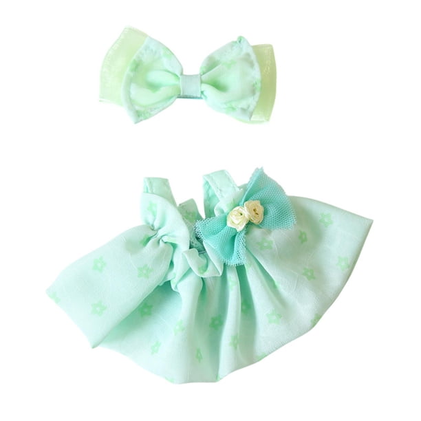Lindo traje de muñeco de peluche, juguete de peluche, ropa hecha a mano, juego de simulación para niños, muñeco de peluche verde