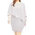 thumbnail image 2 of Women Plus Size Cold Shoulder Overlay Asymmetric Chiffon Strapless Sequins Dress, 2 of 2