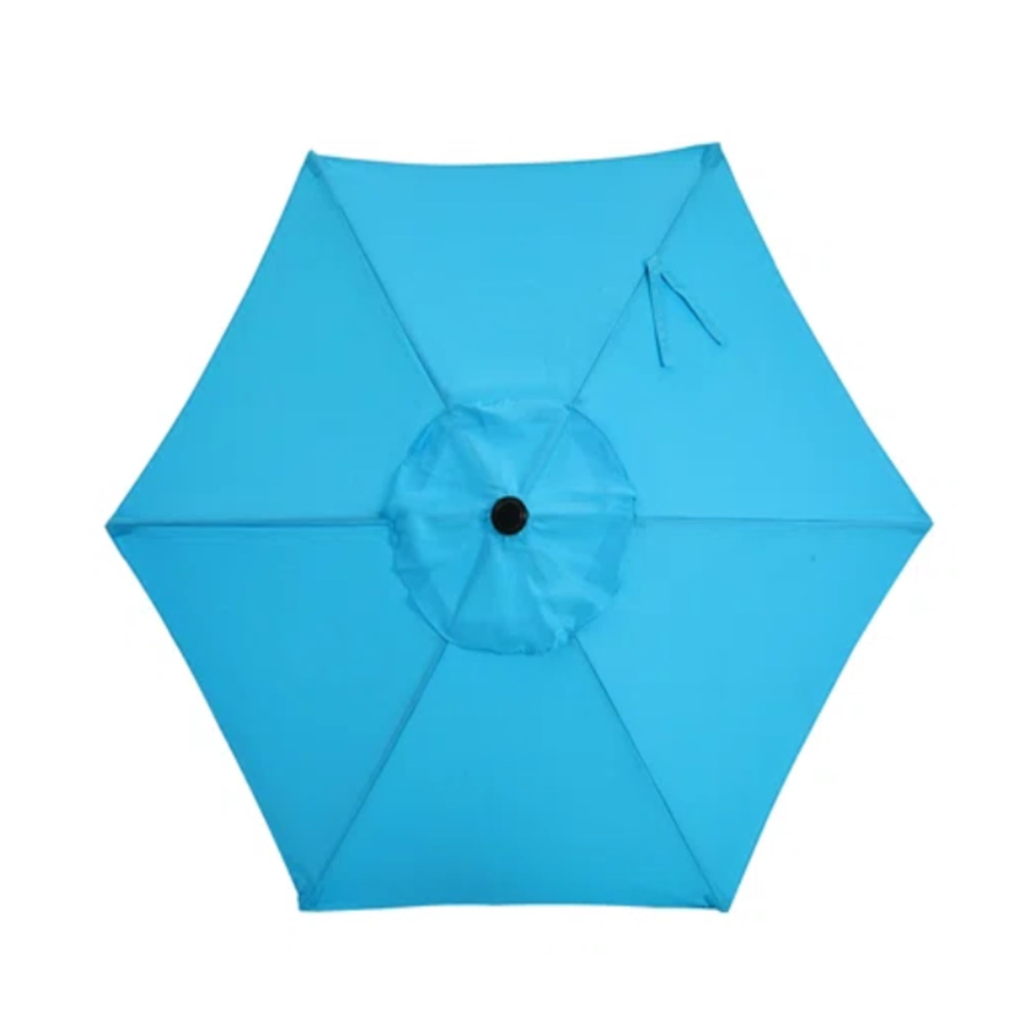 7.5 FT Blue Market Patio Umbrella with Crank Lift & Push‑Button Tilt, UV‑Resistant Waterproof Spun Polyester Canopy, Aluminum Pole Outdoor Shade for Backyard Pool Deck (Base Not Included)