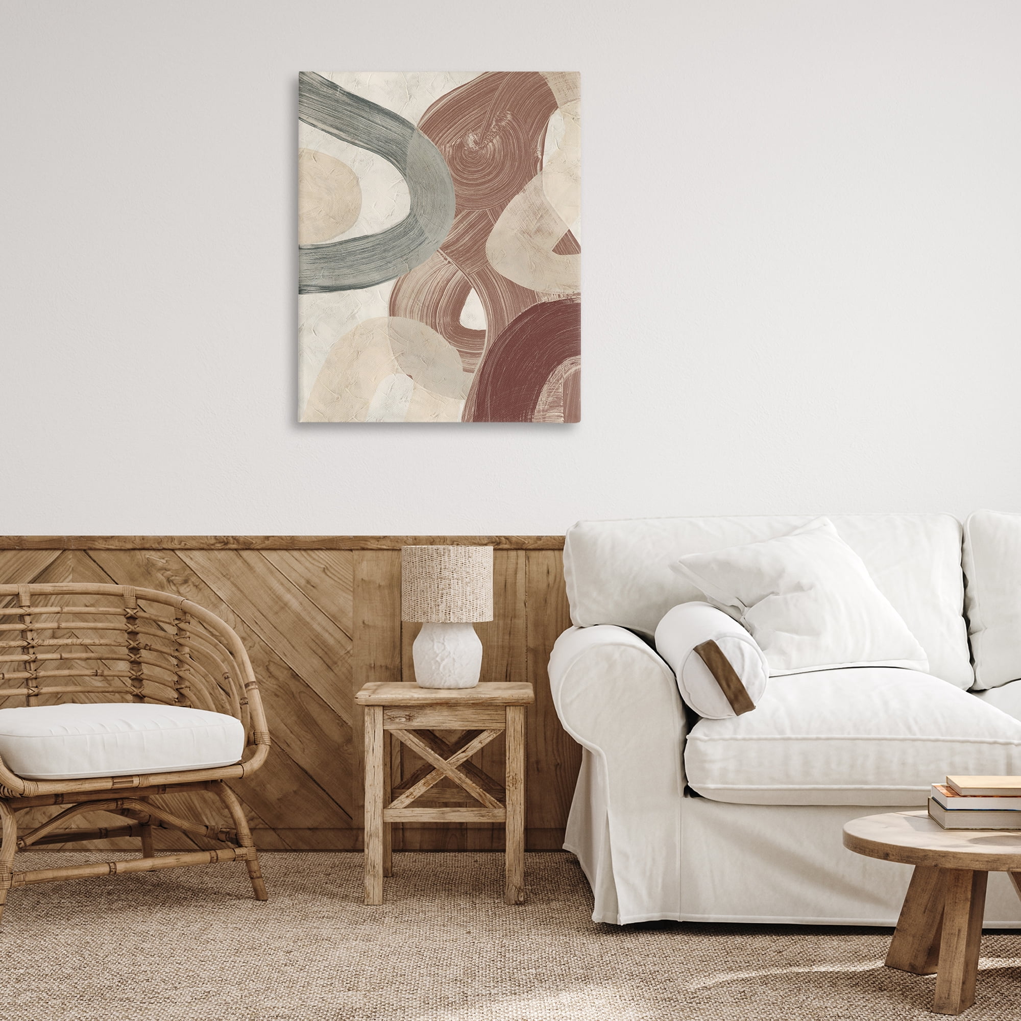 Stupell Industries Abstract Southwestern Neutrals Abstract Painting Gallery Wrapped Canvas Art Print Wall Art, 30 x 40