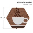 thumbnail image 2 of Leather Coasters with Heat-resistant for Drinks, Coffee Cafe Cup -标题2 Hexagon, 2 of 5