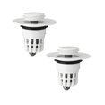 thumbnail image 1 of Oleegame 2PC Trashcans For Bedroom Basin Filter Plastic Basin Filter Universal Bathroom Wash Basin Drain Plug Design Bathroom Sink Plug Up Drain Filter, 1 of 8