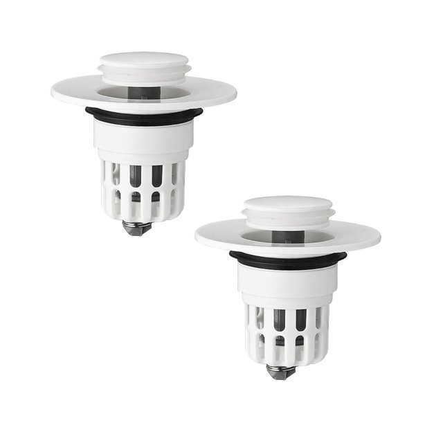 Oleegame 2PC Trashcans For Bedroom Basin Filter Plastic Basin Filter Universal Bathroom Wash Basin Drain Plug Design Bathroom Sink Plug Up Drain Filter