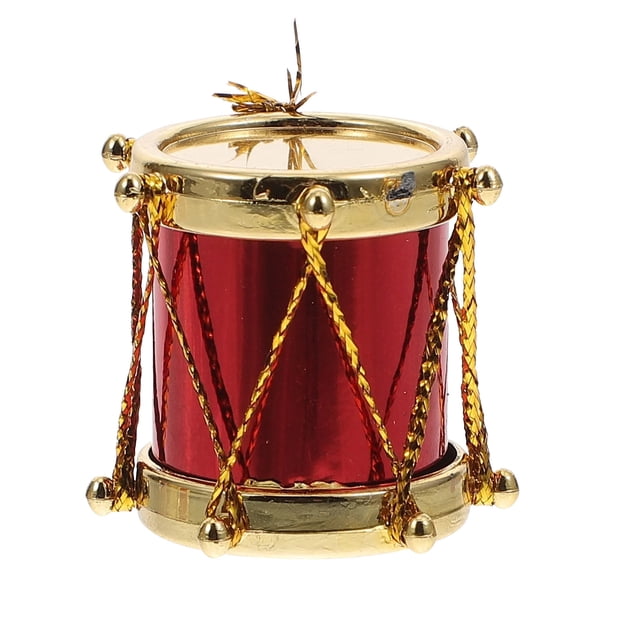 YWIYIUD Red Glitter Mini Drum Christmas Tree Decorations, Desktop Instruments Ornament Christmas Holiday Wedding Party Decor 1/2/3/4/5/6/7/8PCS