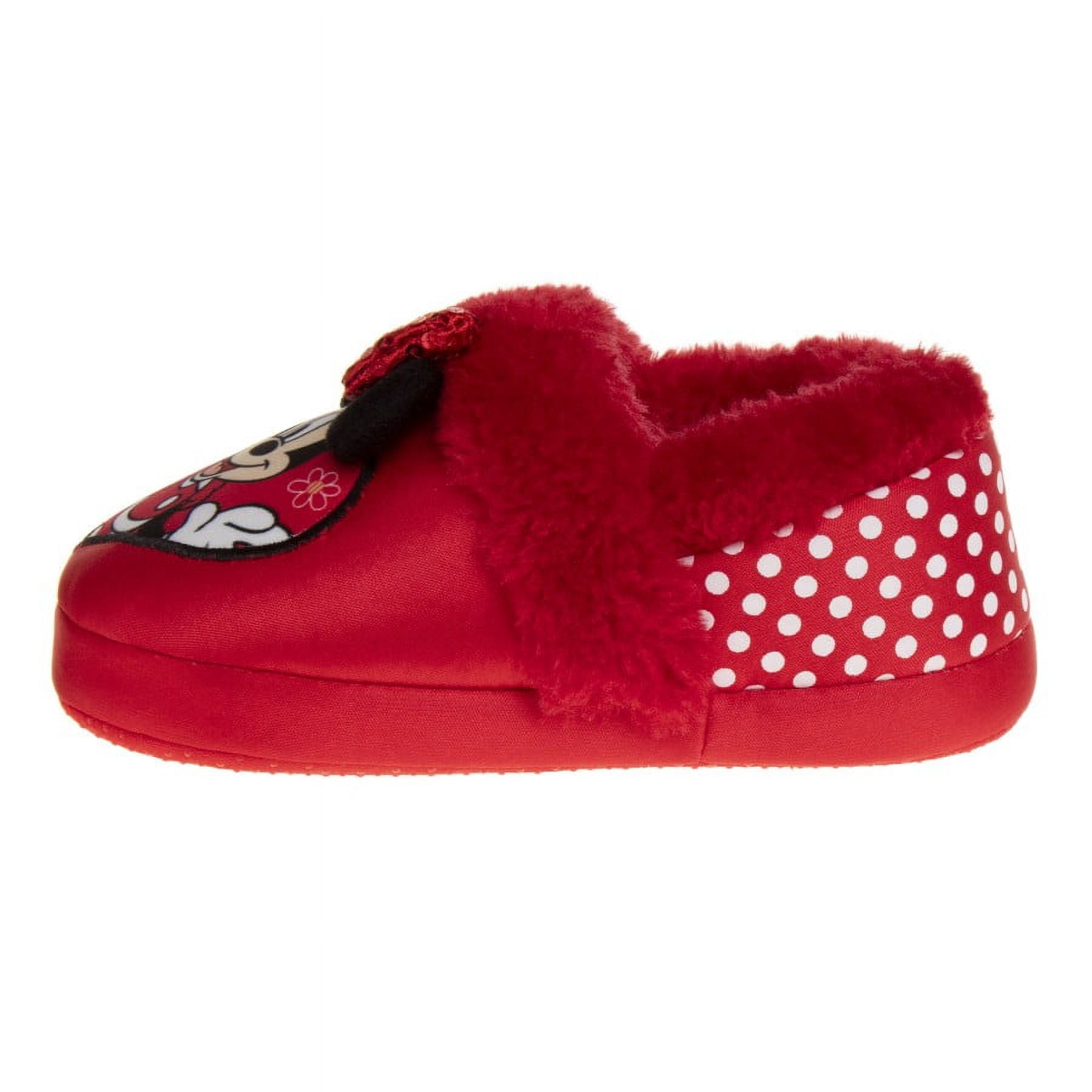 Disney Minnie Mouse "Fancy Minnie" Toddler Girls Dual Sizes Slippers, Red, 5-6