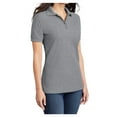 thumbnail image 4 of Womens Core Blend Cotton/Polyester Pique Polo Athletic Heather Large, 4 of 6