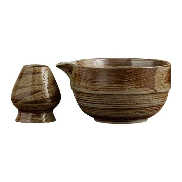 Juego de 2 piezas de matcha con soporte para batidor, juego multifunción para ceremonia del té para principiantes. verde