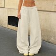 thumbnail image 6 of Migroa Women’S Barrel Sweatpants Loose Fit Lounge Pants Casual Wide Leg Pants Baggy Lounge Comfy Flowy Sweat Pants with Pockets Casual Drawstring Trousers with Pockets Beige L, 6 of 6
