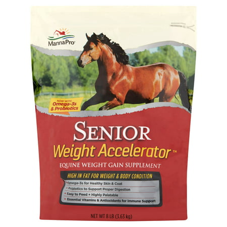 Manna Pro Senior Weight Accelerator Horse Weight Gain Supplement, 8 (Best Joint Supplement For Barrel Horses)