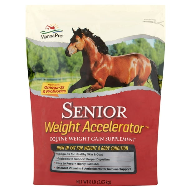 Manna Pro Senior Weight Accelerator Horse Weight Gain Supplement, 8 lbs
