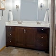 thumbnail image 3 of Cultured Marble Vanity Top – 61-Inch Double Bowl Sink 4-Inch Centerset with Integrated Backsplash – Reinforced Packaging – Ivory Swirl, Design House, 597401, 3 of 14