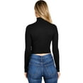 thumbnail image 3 of AMBIANCE Womens Juniors Crop Ribbed Turtleneck Top (Black, Small), 3 of 4