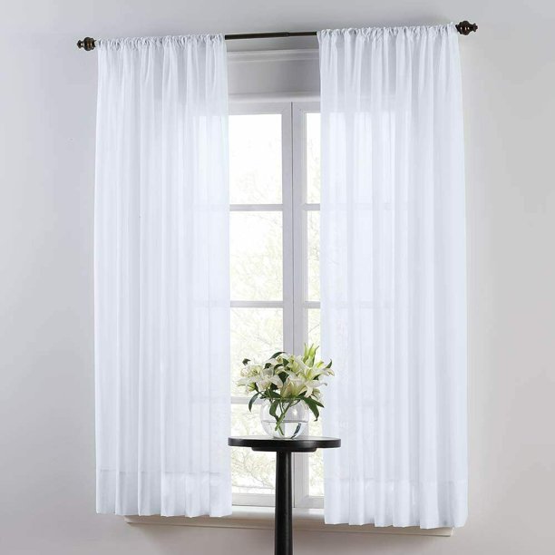 Smart Sheer™ Insulating Voile 84Inch Window Curtain Panel in White