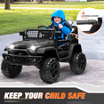 thumbnail image 3 of Clovercat 12v 7 Hours Powered Ride on Toys Car with Parent Remote, , Bluetooth Music, Spring Suspension, Led Lights, Black, 3 of 8
