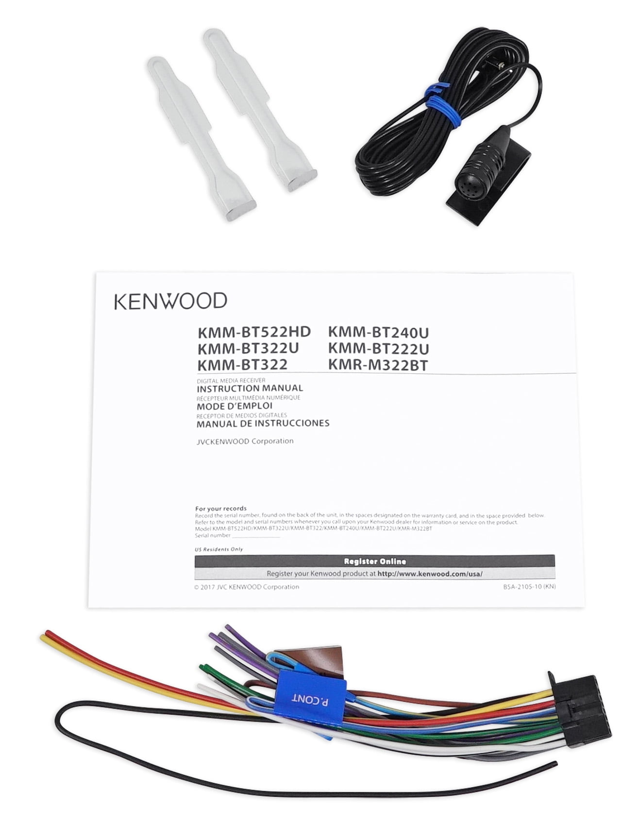 KENWOOD Single DIN Bluetooth SiriusXM Ready Digital Media Car Stereo KMM-BT522HD
