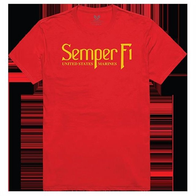 Rapid Dominance RS2-SEM-RED-02 Semper Fi Relaxed Graphic Tees, Red - Medium