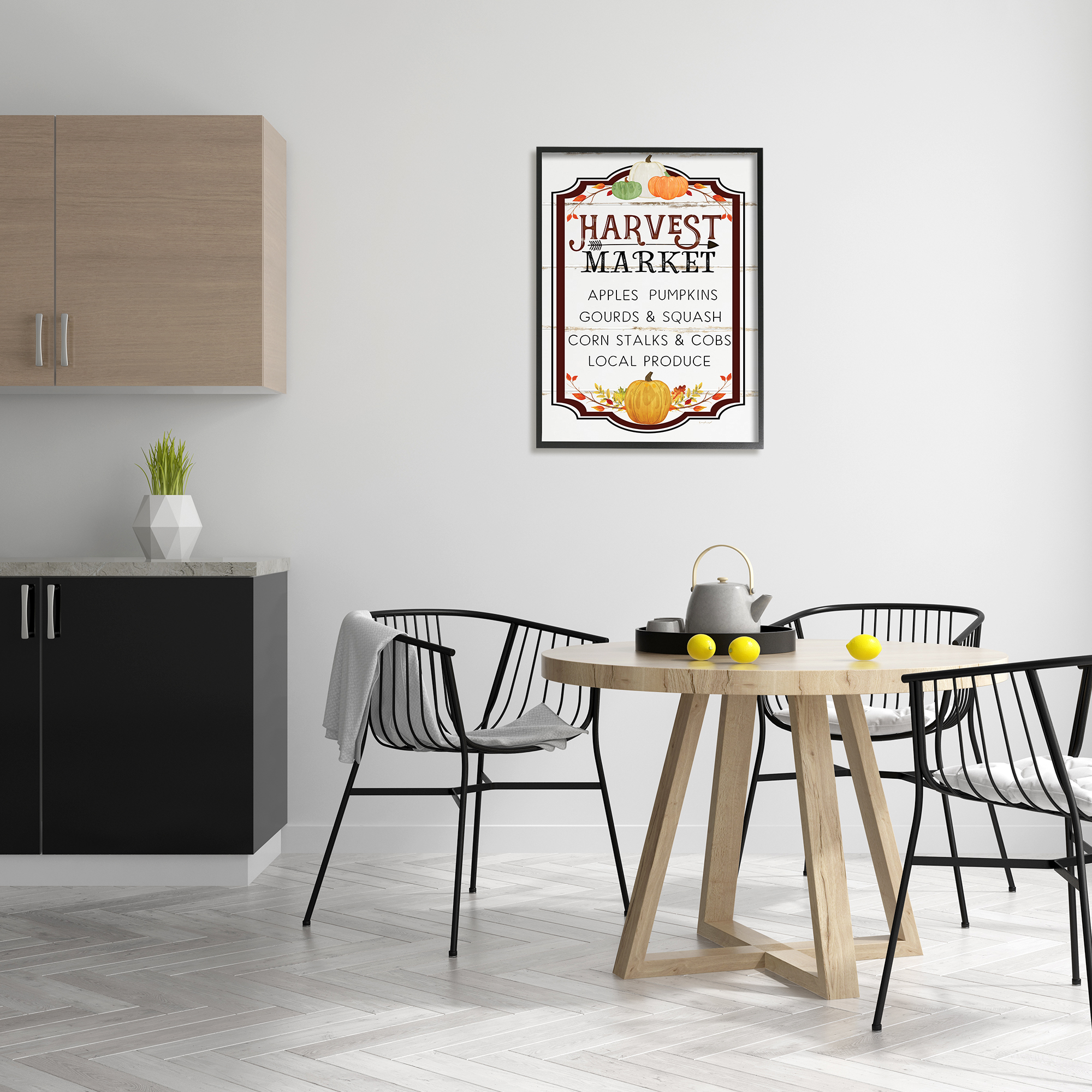 Stupell Industries Harvest Market Sign Autumn Seasonal Farm Foods, 24 x 30, Designed by Jennifer Pugh