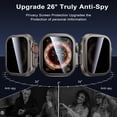 thumbnail image 5 of 2 Pack for Apple Watch Ultra Screen Protector 49mm [26 Degree Privacy] Titanium Alloy Frame + 9H Tempered Glass [Touch Sensitive] Lightweight Protective Glass Film for iwatch Ultra 3/Ultra 2/Ultra, 5 of 11