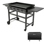 Royal Gourmet GB4001C 4-Burner 52000-BTU Propane Gas Grill Griddle, 36L, With Cover