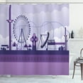 thumbnail image 1 of Ambesonne Ferris Wheel Shower Curtain, Park Fair Grounds, 69"Wx84"L, Dark Purple Pale Mauve, 1 of 3