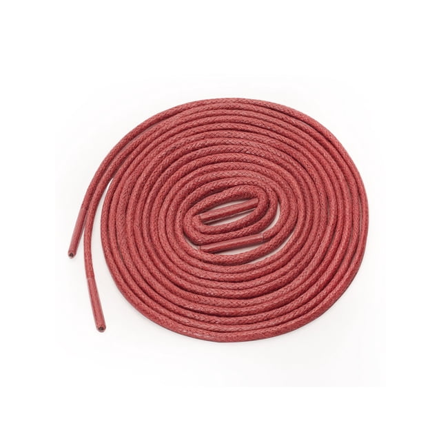 INSPIRE CHIC Lacets Ronds Unisexes Cirés Solides 2 Paires Lacets Oxford pour Chaussures Habillées Bottes Rouge 70cm / 27.55 Pouces