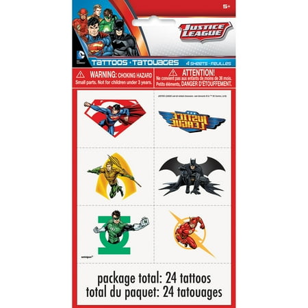 "Justice League Temporary Tattoos, 24ct"
