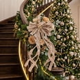 thumbnail image 6 of 2 Pcs Large Christmas Wreath Bows Decor, Burlap Holiday Door Hanging Ornament, Rustic Outdoor Party Accent for Tree Topper, Garland, Mantel, Home Seasonal, 6 of 6