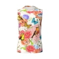 thumbnail image 6 of Lsque Flowers And Birds Watercolor Print Men's Cotton Blend Sleeveless Muscle Shirts (S-3XL)- Moisture Wicking, Odor Protection, UPF 30+,X-Large, 6 of 8