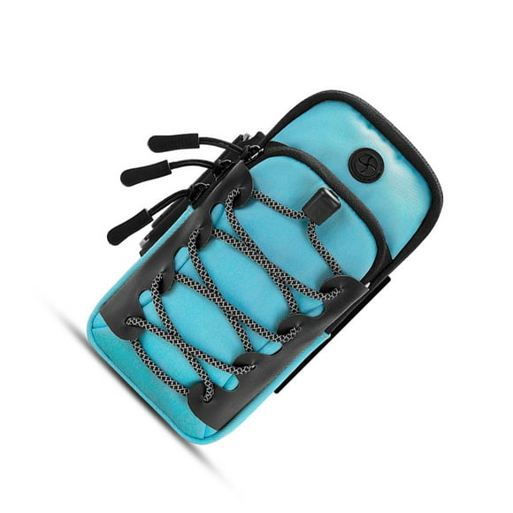 Xingzhi Cellphone Storage Arm Bag Dual Layer Reflective Adjustable Elastic Replacement Solid Color Smart Phone Running Gym Bags Sky Blue