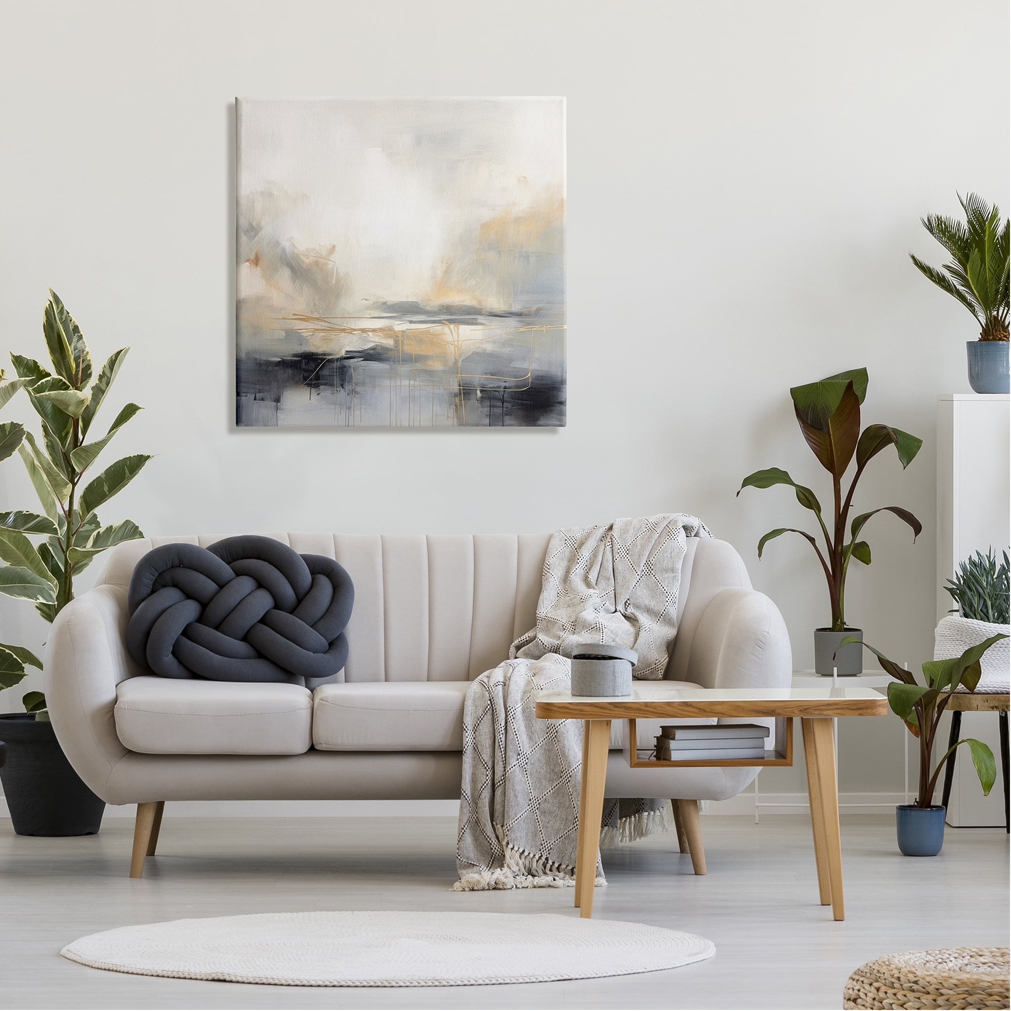 Stupell Industries Grey & Glam Landscape Abstract Painting Gallery Wrapped Canvas Art Print Wall Art, 30 x 30