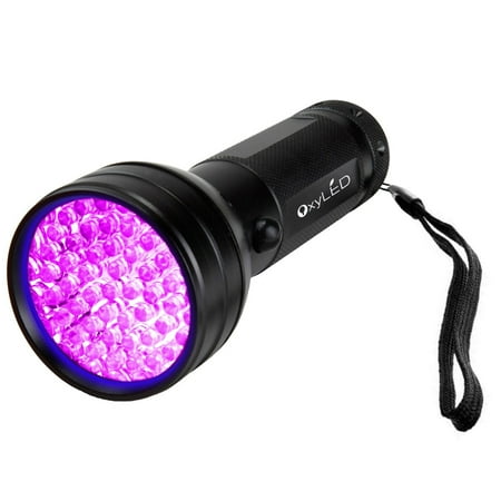 OxyLED UV Flashlight Black Light, 51 LED 395 nM Ultraviolet Blacklight Detector for Dog Urine, Pet Stains and Bed