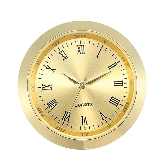 Inserto de reloj redondo con números romanos, decorativo, para oficina, manualidades, reloj, montaje oro