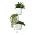 thumbnail image 6 of DecMode 12" x 25" Layered Wall White Metal Planter, 6 of 8
