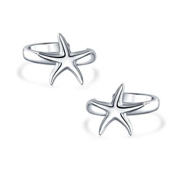 Bling Jewelry Womens Hawaii Ocean Starfish Ear Cuff Cartilage Set  Sterling Silver Earrings