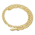 thumbnail image 4 of The Bling Factory 8.8 mm Polished 14k Yellow Gold Plated Flat Mariner Chain Necklace, 4 of 6